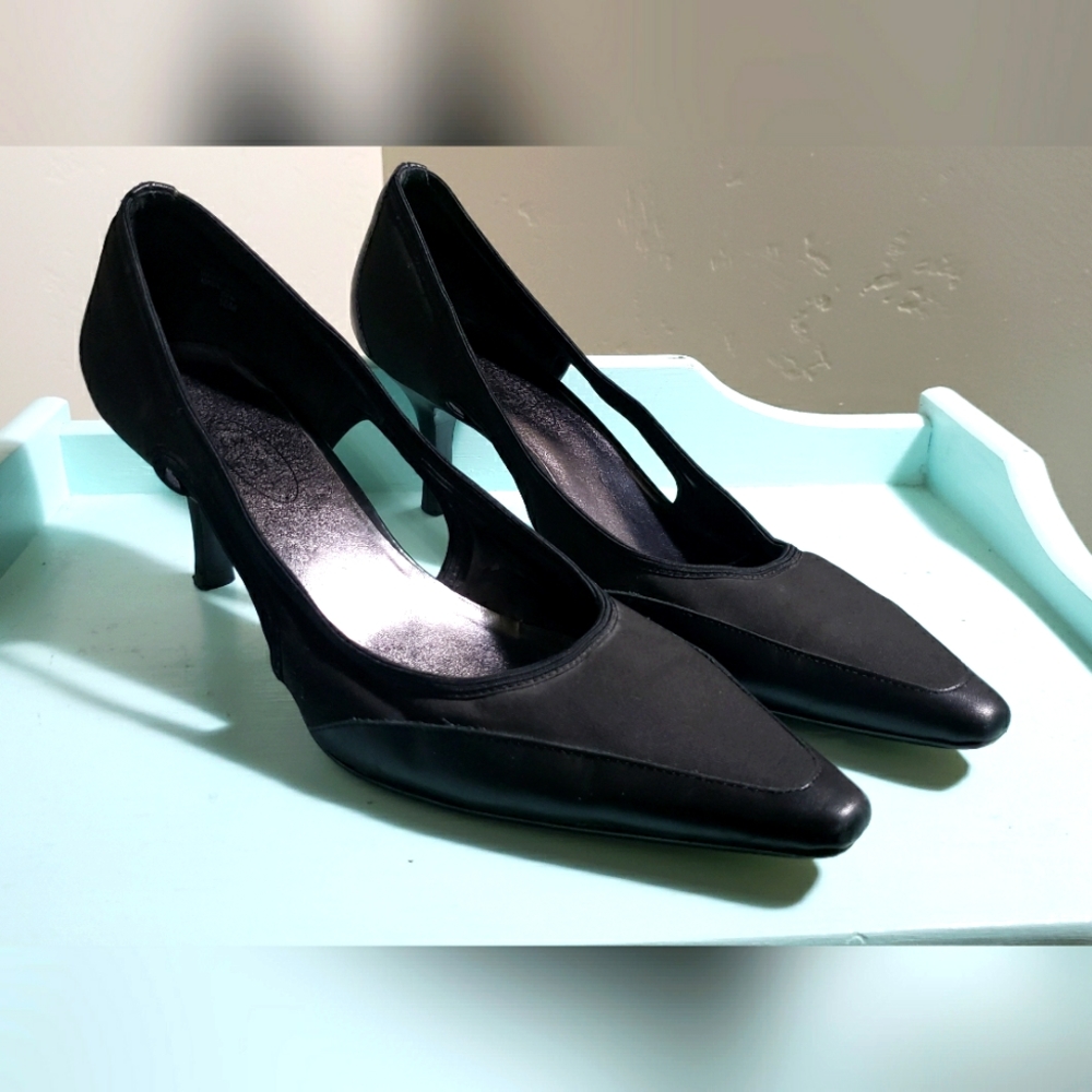 Black Peekaboo 2 1/2 inch heels
